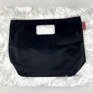 Escada Black Nylon‎ Tote with a Vibrant Pink Lining.